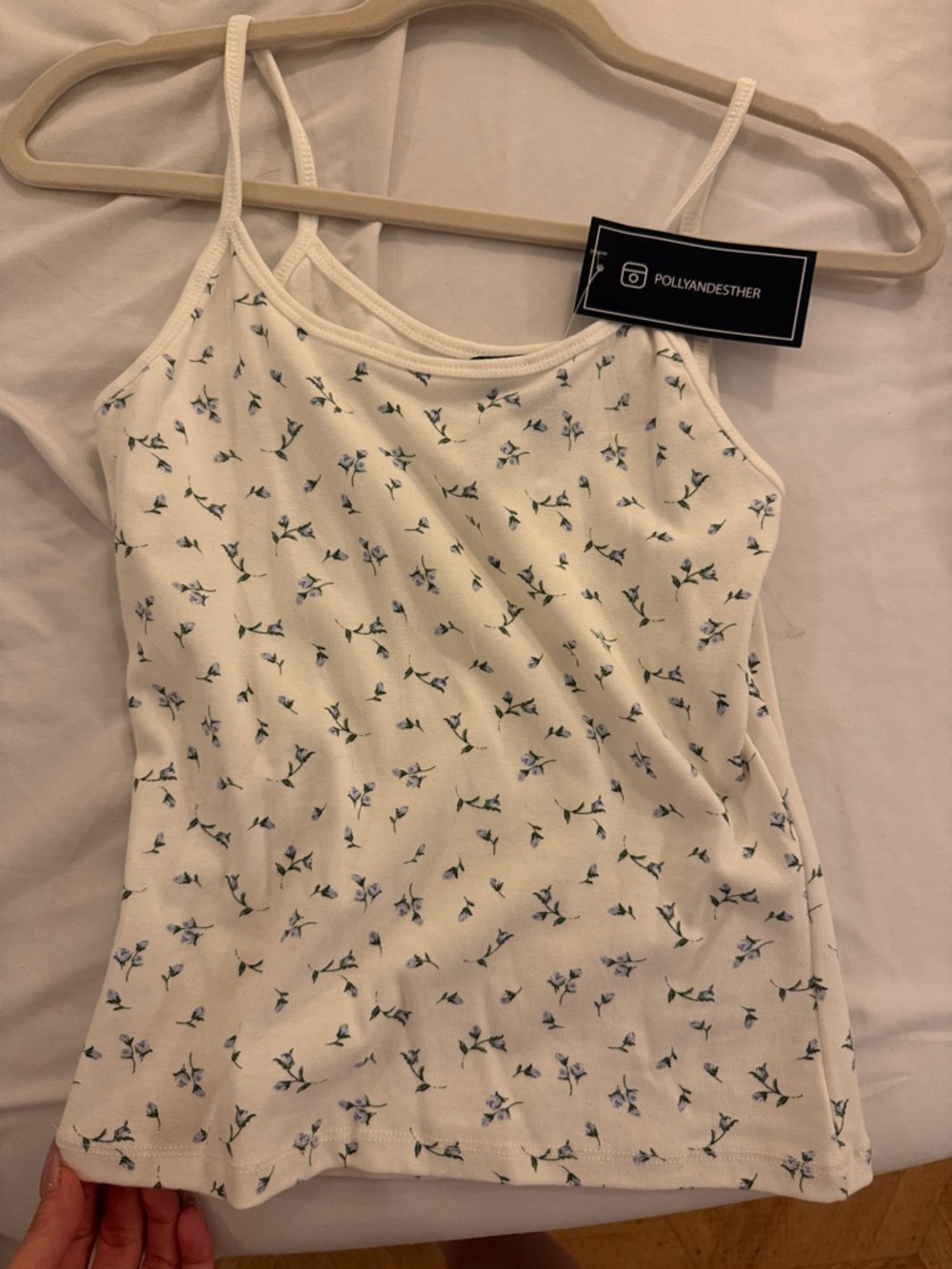 White Floral Cami Tank Top